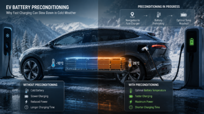 EV Battery Preconditioning Explained: Why Fast Charging Can Slow Down in Cold Weather
