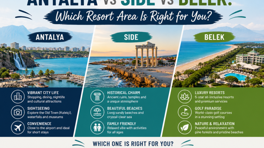 Antalya vs Side vs Belek: Which Resort Area Is Right for You?