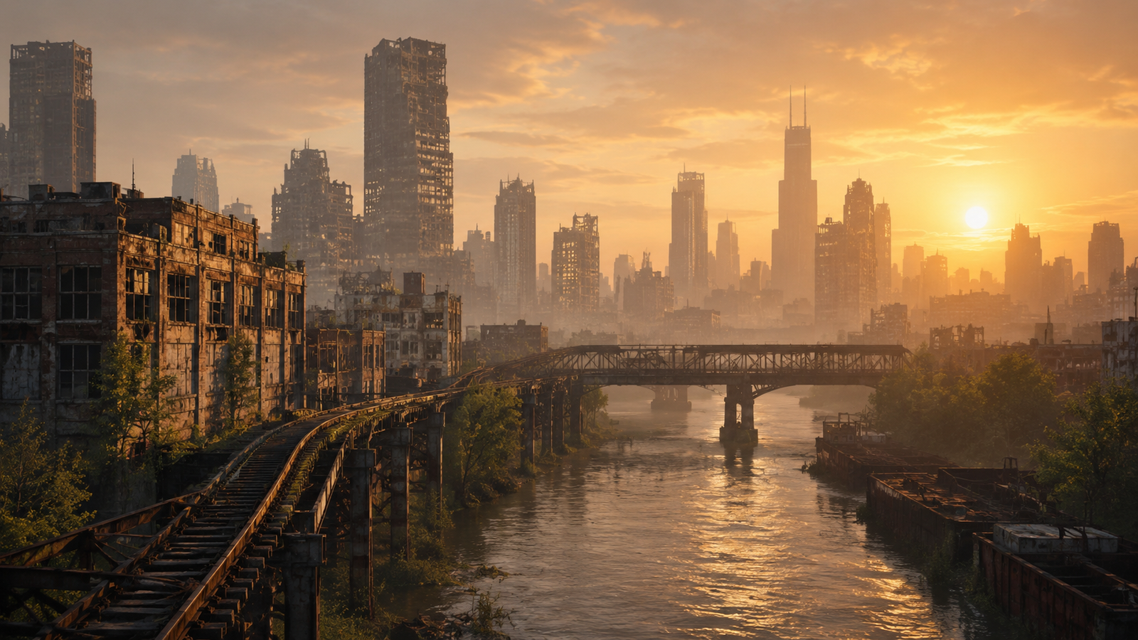 Post-apocalyptic city skyline concept inspired by Fallout-style gaming rumors.